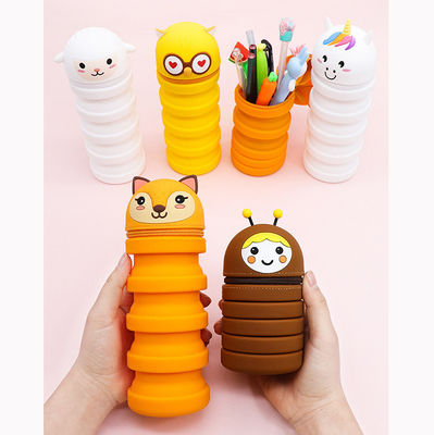 Silicone Animal Design Capacity Washable Pencil Case Stationery Set for Kids in Style