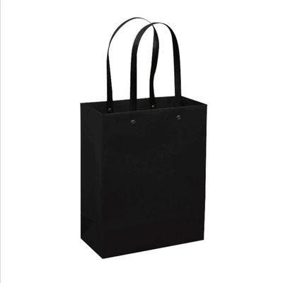 Customized Logo Black Luxury Shopping Gift Paper Bag With Handle with Flexo Printing