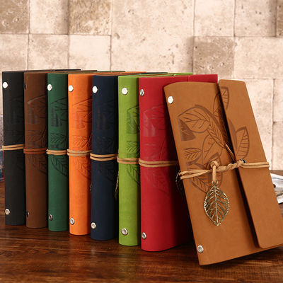 Paper Cover Custom Hardcover PU Leather Perfect Binding Jornals with 80 Inner Sheets