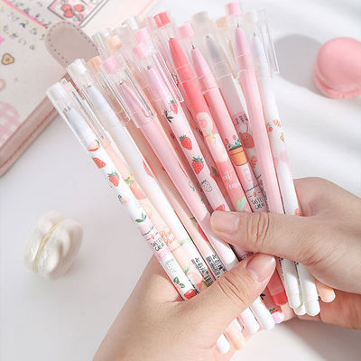 12pcs/box Cute Fruit Gel Pen Set for Student Writing 0.5mm Writing Width Novelty Design
