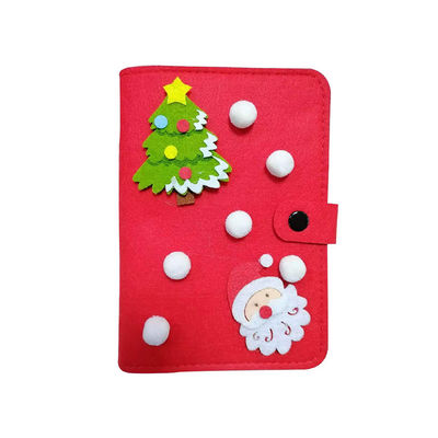2022 Felt A6 Cartoon Christmas Tree Deer Notebook Grid Pages Journal Korean Diary Book