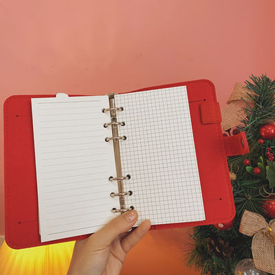 2022 Felt A6 Cartoon Christmas Tree Deer Notebook Grid Pages Journal Korean Diary Book