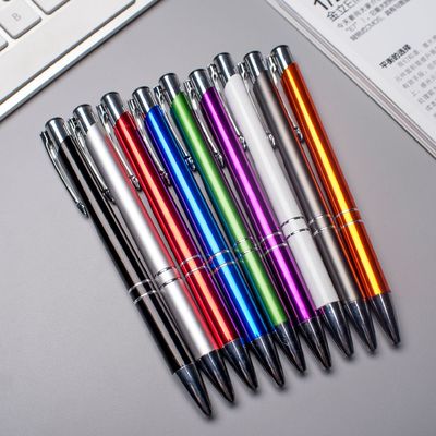 Customization Logo Plastic Office And School Supplies Colorful Metal Ballpoint Pen