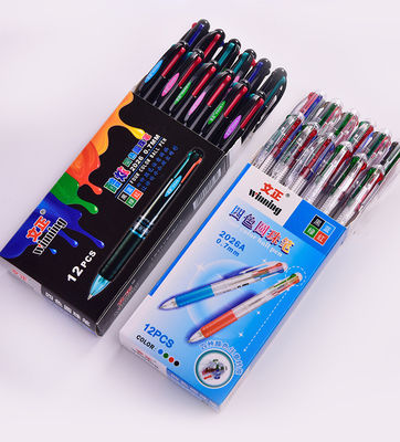 OEM/ODM Acceptable 4 Color 0.7mm Plastic Transparent Shuttle Pens for Office Writing