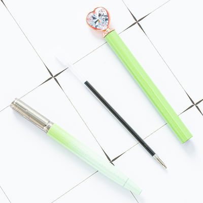 Creative Cartoon Metal Heart Marker Pens Ballpoint Pen with Black Ink Not Erasable