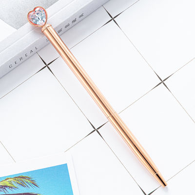 Creative Cartoon Metal Heart Marker Pens Ballpoint Pen with Black Ink Not Erasable