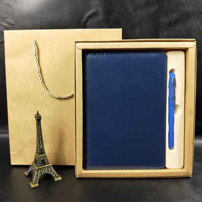 Leather Cover Material Folded Leaflet Binding Custom A5 PU Cover Note Book with Gift Box