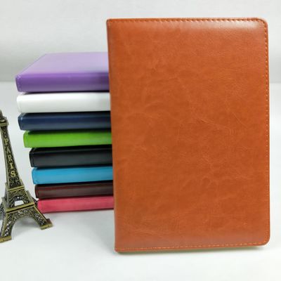 Leather Cover Material Folded Leaflet Binding Custom A5 PU Cover Note Book with Gift Box