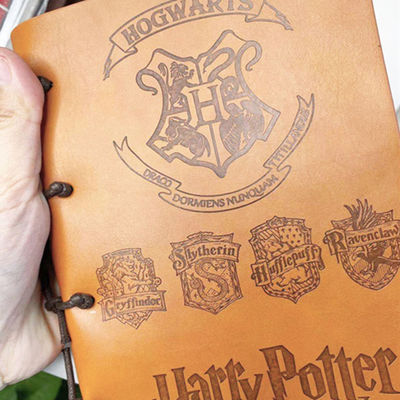 Thickened Imitation Leather Threading Handbook Kraft Paper Notebooks With Inside Pages