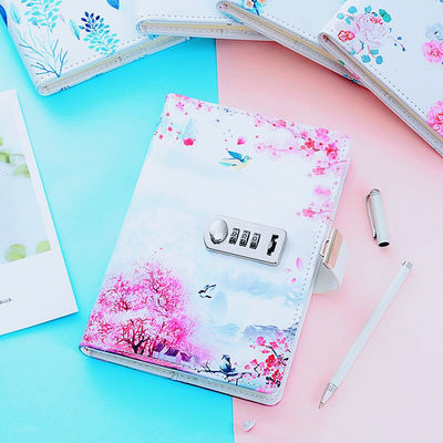 Custom Personal Diary With Lock Code Thick Notepad Leather Office School Supplies Notebook