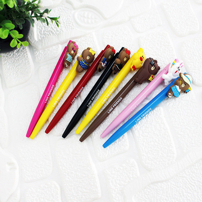 0.015kg Assorted Color Kawaii Cute Cartoon Image Stationery Click Presses Gel-Ink Pens